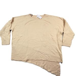 NY Colletion Asymmetrical-Hem Sweater Womens 3X‎ Plus Size Almond Milk